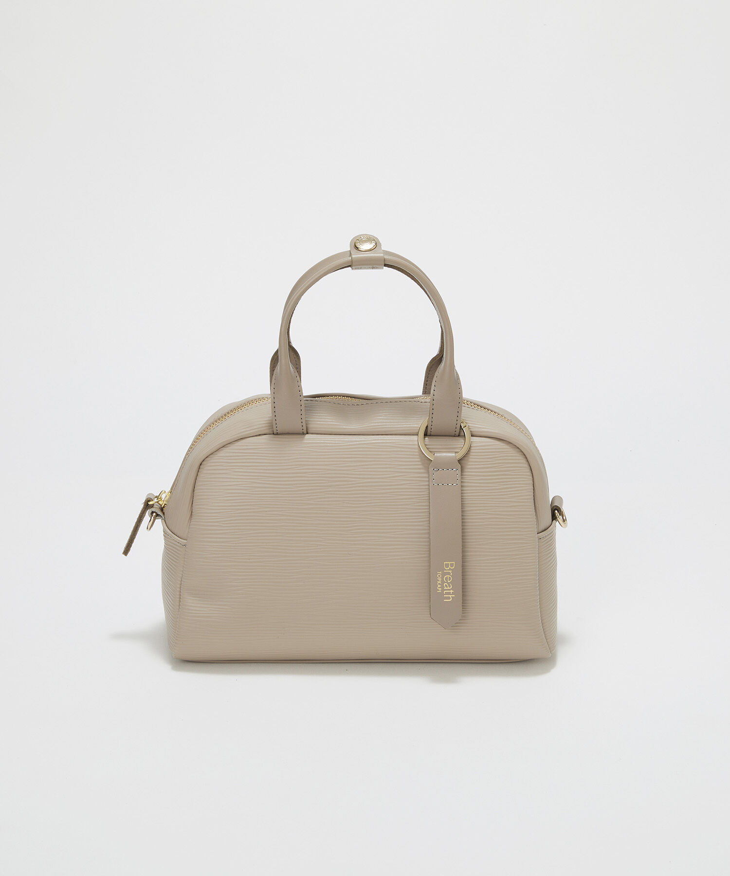 TOPKAPI BREATH「【Breath TOPKAPI】RIPPLE リプル ミニ ボストンバッグ チャーム付き」|ボストンバッグ|ライトトープ