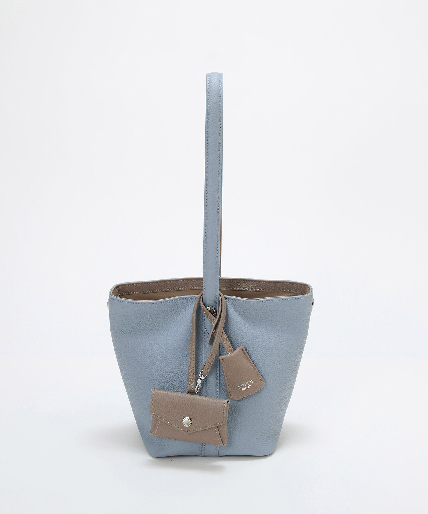 TOPKAPI BREATH「【Breath TOPKAPI】DUAL デュアル シュリンクレザー バイカラー 2way ワンハンドル ショルダーバッグ 」|ショルダー・メッセンジャー|ブルーグレー