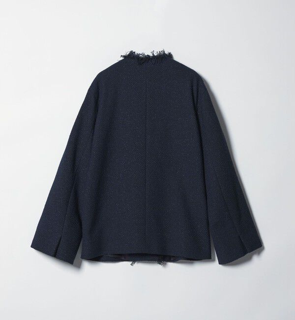 UNITED ARROWS「2トーン ツイードライク ノーカラー ジャケット」|ノーカラージャケット|