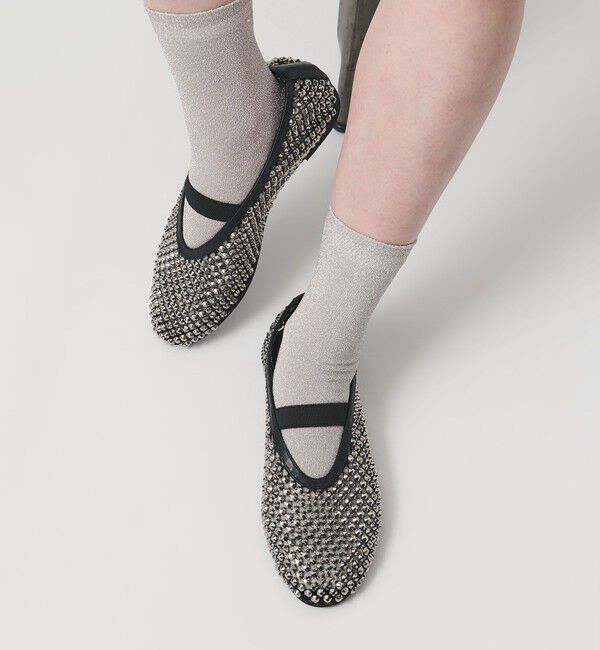 UNITED ARROWS「メッシュ ビジュー フラットシューズ」|パンプス|