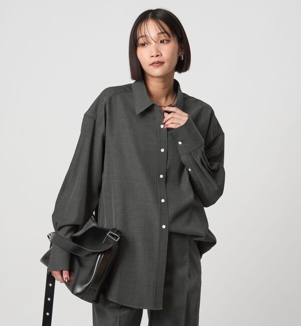 UNITED ARROWS green label relaxing「ツイル シャツ ウォッシャブル」|シャツ・ブラウス|DK.GRAY