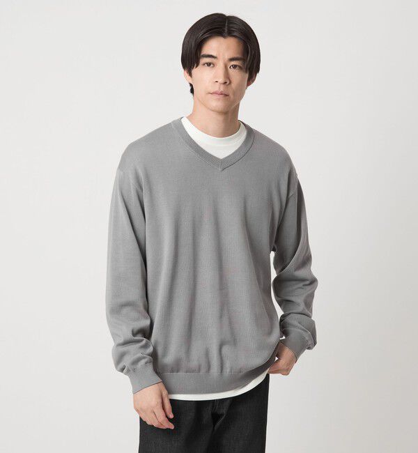 UNITED ARROWS green label relaxing「プレーン レイヤード Vネック ニット」|ニット・セーター|MD.GRAY
