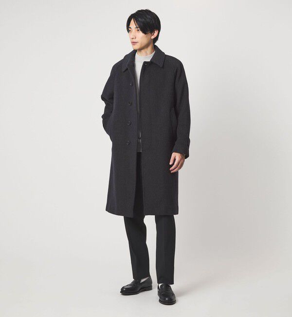 UNITED ARROWS green label relaxing「Ballis バリス モッサー バルカラー ネイビー ステンカラーコート」|ステンカラーコート|