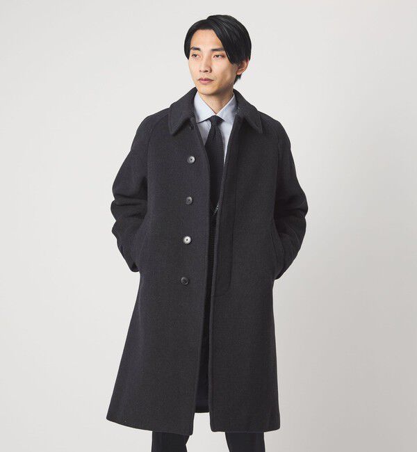 UNITED ARROWS green label relaxing「Ballis バリス モッサー バルカラー ネイビー ステンカラーコート」|ステンカラーコート|