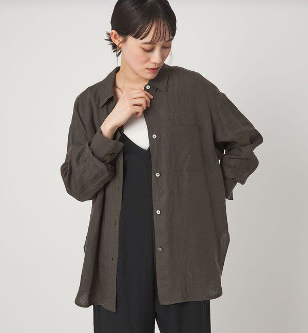 UNITED ARROWS green label relaxing「【結論シリーズ】リネン2WAYシャツ［size SHORTあり］」|シャツ・ブラウス|