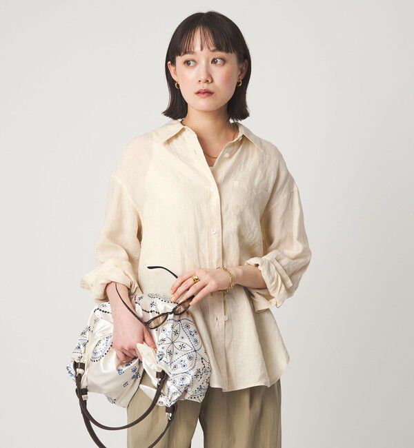 UNITED ARROWS green label relaxing「【結論シリーズ】リネン2WAYシャツ［size SHORTあり］」|シャツ・ブラウス|