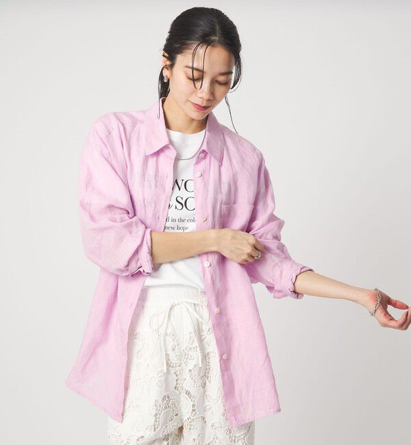 UNITED ARROWS green label relaxing「【結論シリーズ】リネン2WAYシャツ［size SHORTあり］」|シャツ・ブラウス|