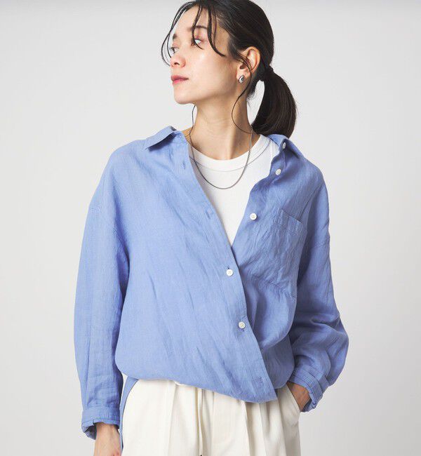 UNITED ARROWS green label relaxing「【結論シリーズ】リネン2WAYシャツ［size SHORTあり］」|シャツ・ブラウス|