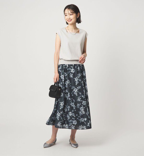 UNITED ARROWS green label relaxing「HIYOKE スクエアネック フレンチスリーブ ニット」|ニット・セーター|