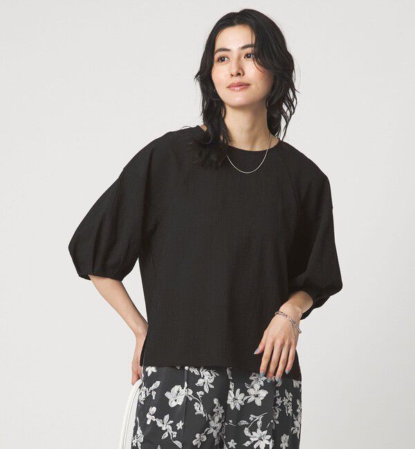 UNITED ARROWS green label relaxing「サッカー タックスリーブ プルオーバー カットソー」|Tシャツ・カットソー|BLACK