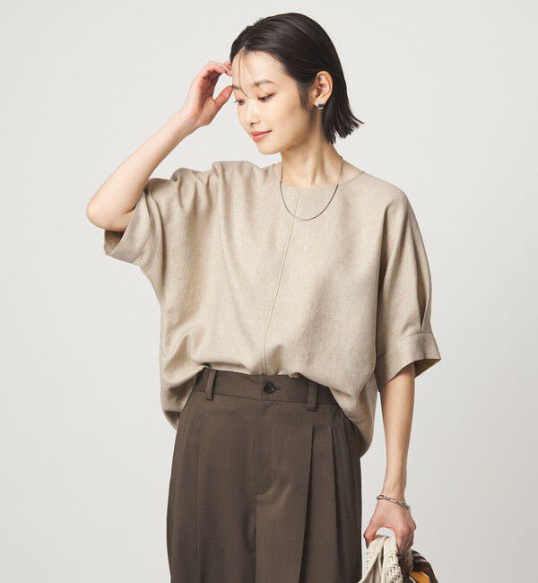 UNITED ARROWS green label relaxing「リネンライク ブラウス マシンウォッシャブル ストレッチ UVカット」|シャツ・ブラウス|