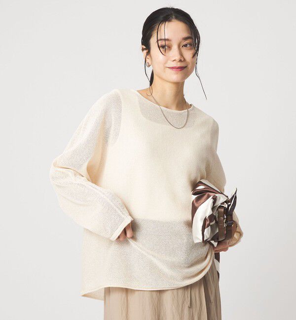 UNITED ARROWS green label relaxing「ペーパー ニット プルオーバー ウォッシャブル」|ニット・セーター|NATURAL