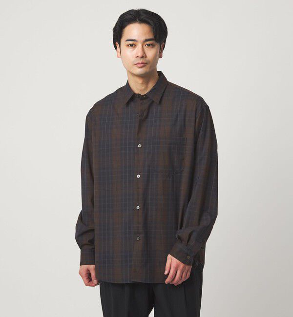 UNITED ARROWS green label relaxing「ウォッシャブル トロ パターン ジャストルーズ シャツ -ストレッチ-」|シャツ・ブラウス|