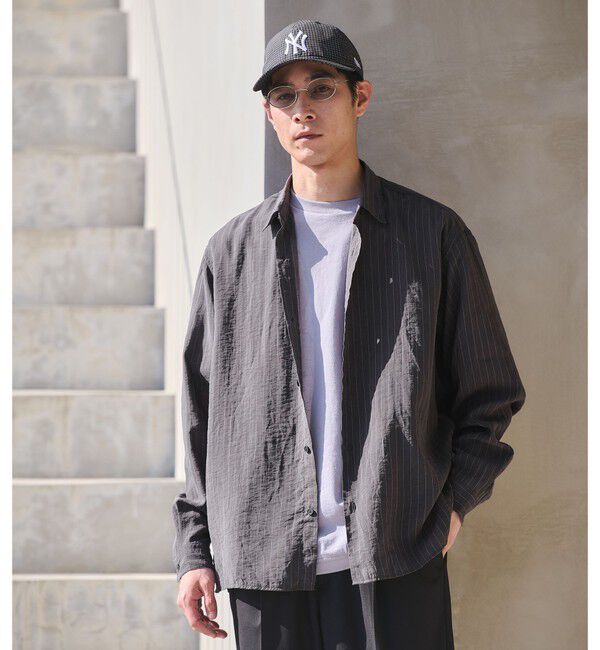 UNITED ARROWS green label relaxing「フィブリル ストライプ柄 長袖 ボックス シャツ」|シャツ・ブラウス|