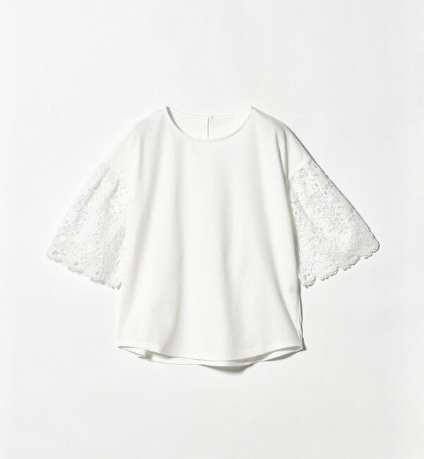 UNITED ARROWS green label relaxing「袖レース ドッキング プルオーバー カットソー」|Tシャツ・カットソー|WHITE