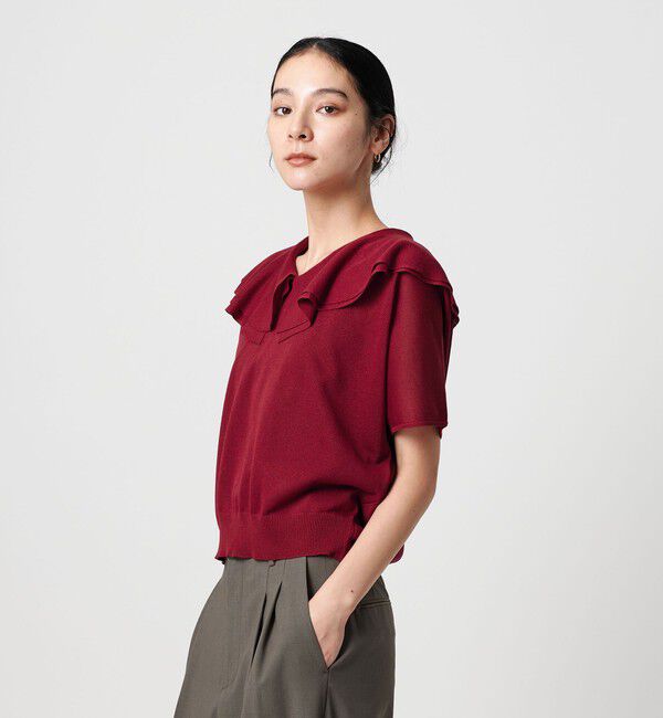 BEAUTY&YOUTH UNITED ARROWS「【WEB限定】フリルカラー ニットプルオーバー -ウォッシャブル-」|ニット・セーター|
