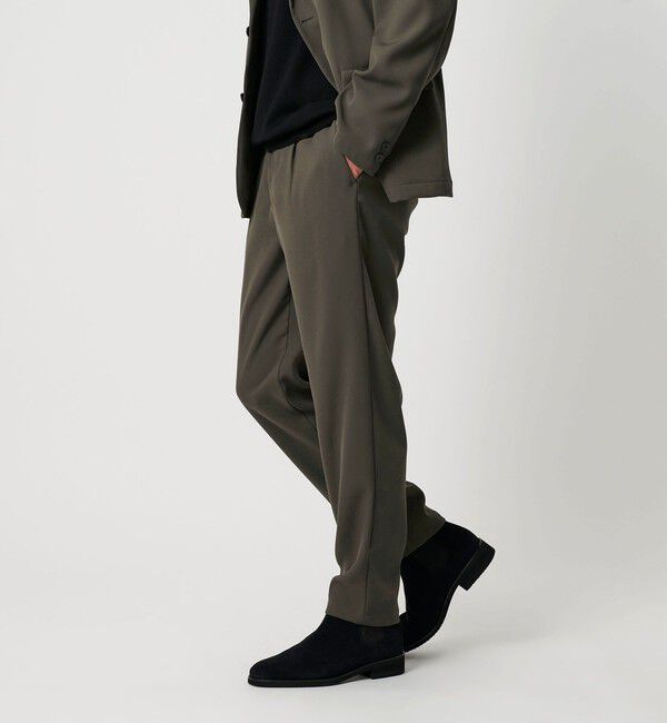 BEAUTY&YOUTH UNITED ARROWS「トリコチン ポリエステル 1プリーツ テーパードパンツ NO.5 セットアップ対応」|チノ|OLIVE
