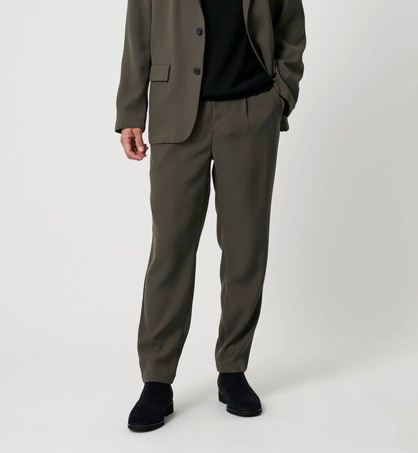 BEAUTY&YOUTH UNITED ARROWS「トリコチン ポリエステル 1プリーツ テーパードパンツ NO.5 セットアップ対応」|チノ|