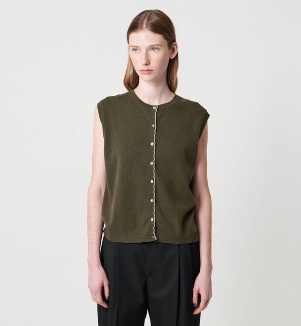 STEVEN ALAN「＜Steven Alan＞コットン カシミヤ ラッフル ニットベスト」|ベスト・ジレ|