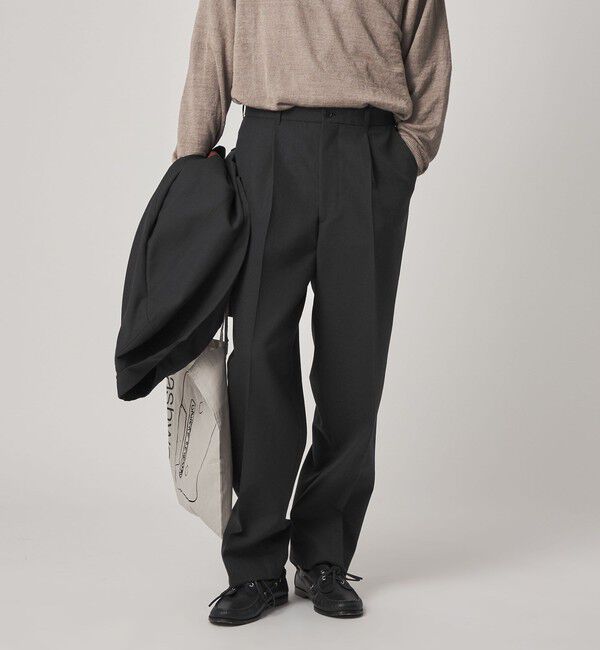 STEVEN ALAN「＜Steven Alan＞ ウール オックスフォード アウト ワンプリーツ スラックス」|スラックス|