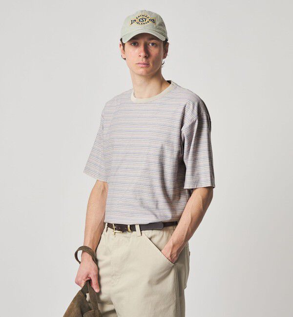 STEVEN ALAN「＜Steven Alan＞ オーガニックコットン マルチボーダー ショートスリーブ Tシャツ」|Tシャツ・カットソー|