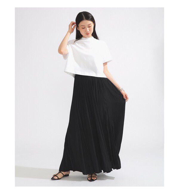 Demi-Luxe BEAMS 「モックネック ショート Tシャツ」|Tシャツ・カットソー|