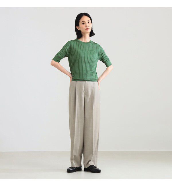 Demi-Luxe BEAMS 「【別注】SLOANE / 18ゲージ シルク リブ ハーフスリーブ」|ニット・セーター|