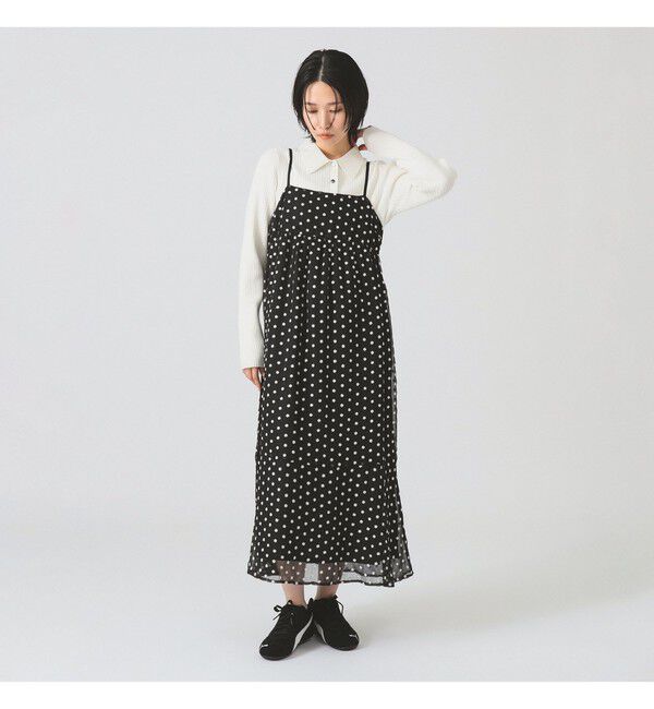 Ray BEAMS 「フラワー 刺繍 キャミ ワンピース」|ワンピース|BLACK