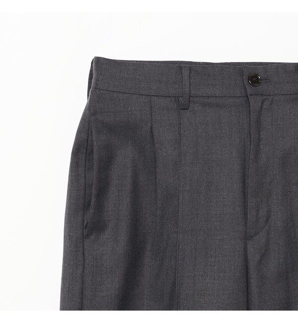BEAMSBOY「ポリエステル ウール ツープリーツ ワイドパンツ」|チノ|