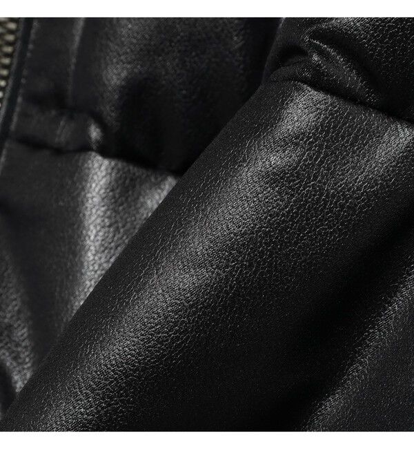 BEAMS「レザーライク ダウン ブルゾン」|ブルゾン・スタジャン|