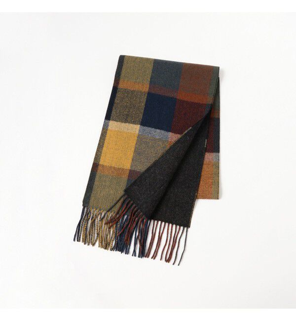 BEAMS「ブロックチャック リバーシブル マフラー」|マフラー|