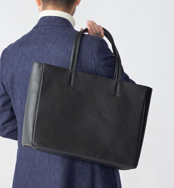 SHIPS「SHIPS: スマート レザー トートバッグ」|トートバッグ|ブラック