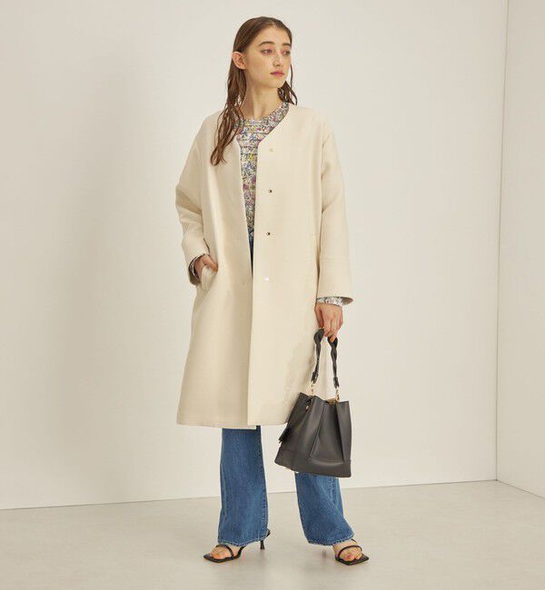 SHIPS for women「トリプルクロス ノーカラー コート◇」|ノーカラーコート|