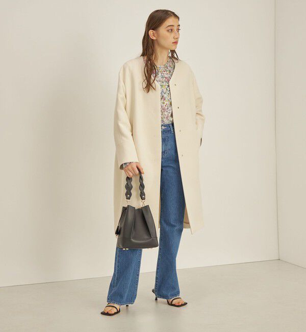 SHIPS for women「トリプルクロス ノーカラー コート◇」|ノーカラーコート|