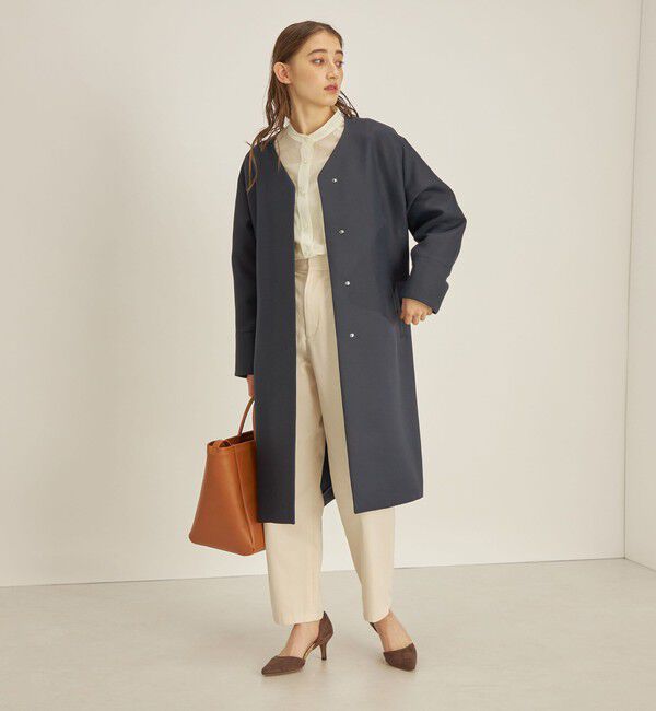 SHIPS for women「トリプルクロス ノーカラー コート◇」|ノーカラーコート|