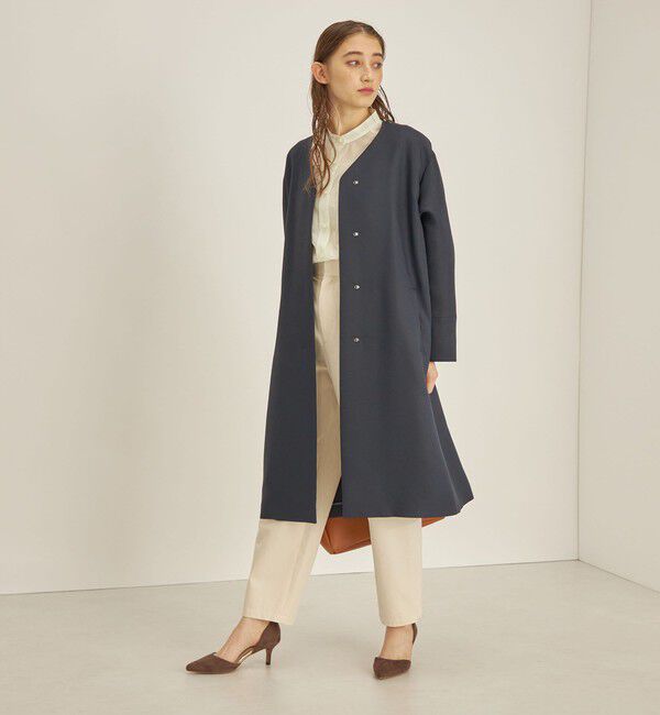 SHIPS for women「トリプルクロス ノーカラー コート◇」|ノーカラーコート|