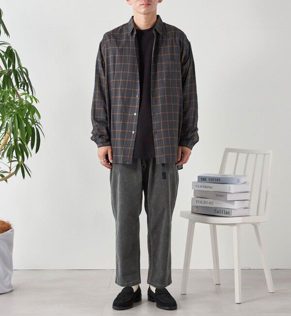 SHIPS any「SHIPS any: オーバーサイズ レギュラーカラー チェック／ストライプ 長袖 シャツ◇」|シャツ・ブラウス|