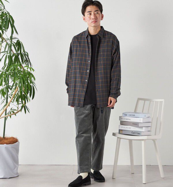 SHIPS any「SHIPS any: オーバーサイズ レギュラーカラー チェック／ストライプ 長袖 シャツ◇」|シャツ・ブラウス|