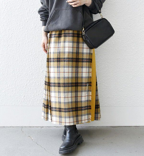 SHIPS any「O'NEIL OF DUBLIN: コンビ キルト スカート 23AW (83cm)」|スカート|イエロー