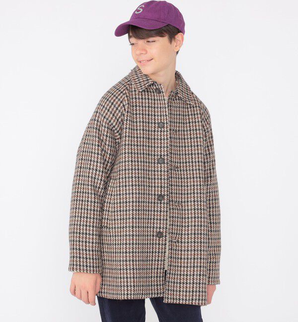 SHIPS KIDS「SHIPS KIDS:145～160cm / ガンクラブチェック ステンカラー コート」|ステンカラーコート|