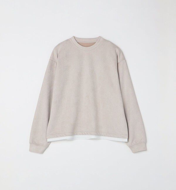 SHIPS any「SHIPS any: 〈洗濯機可能〉フェイクスエード (ポリエステル) / レイヤード クルーネック プルオーバー◇」|スウェット・ジャージ|