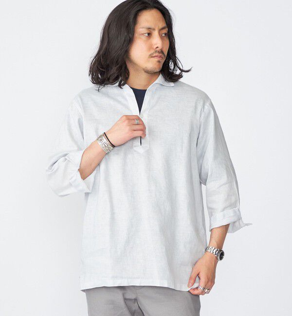 SHIPS「SHIPS: SOLOTEX(R) リネン 7スリーブ カプリシャツ」|シャツ・ブラウス|