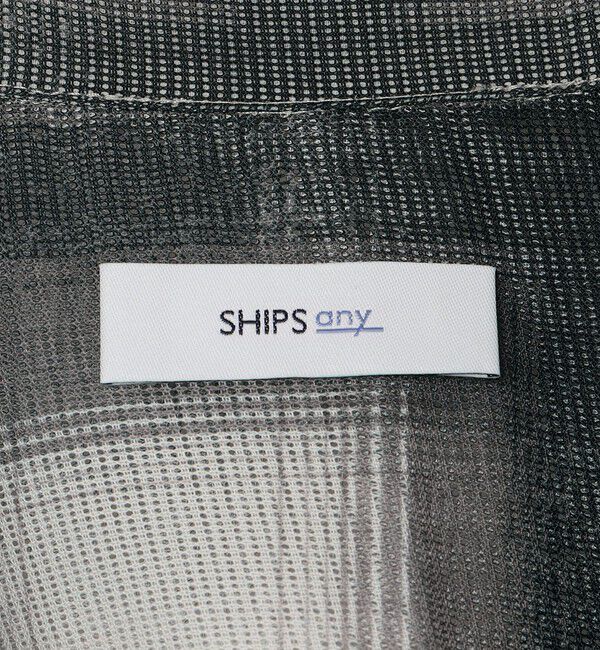 SHIPS any「SHIPS any: メッシュ オンブレチェック / ウェーブ パターン オープンカラー シアー シャツ◇」|シャツ・ブラウス|