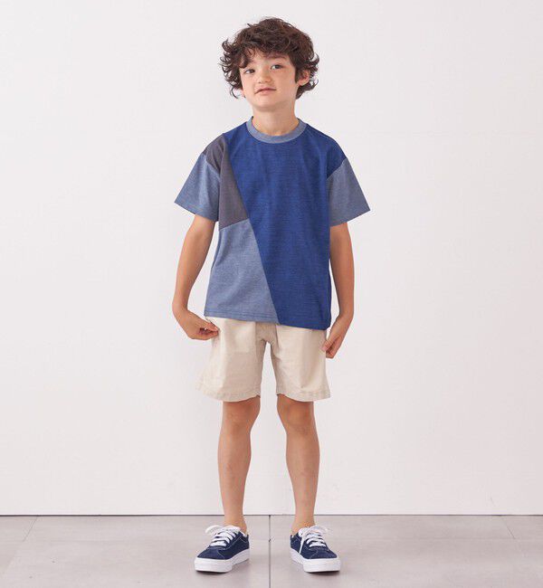 SHIPS any「SHIPS any: パッチワーク デザイン Tシャツ<KIDS>◇」|Tシャツ・カットソー|