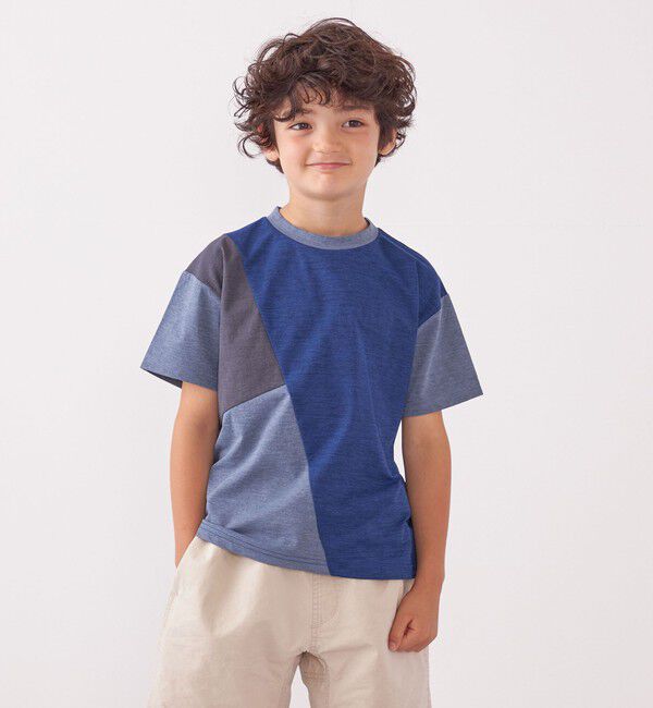 SHIPS any「SHIPS any: パッチワーク デザイン Tシャツ<KIDS>◇」|Tシャツ・カットソー|