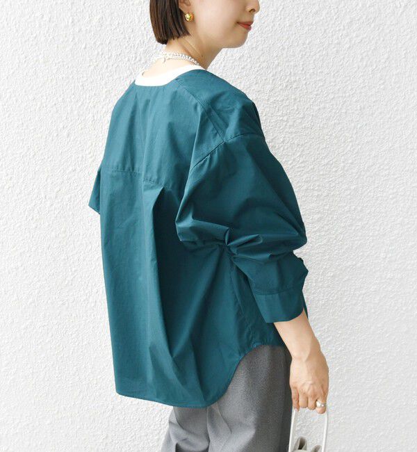 SHIPS for women「【WEB限定】 〈洗濯機可能〉タイプライター ビジュー ボタン ロングスリーブ ブラウス」|シャツ・ブラウス|