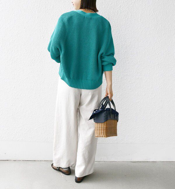 SHIPS for women「〈手洗い可能〉ペーパー ポリエステル Vネック カーディガン」|カーディガン|