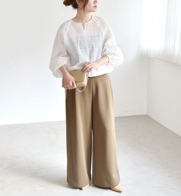 quaranciel「quaranciel:〈洗濯機可能〉ダンボール サイド タック ワイド パンツ」|その他|