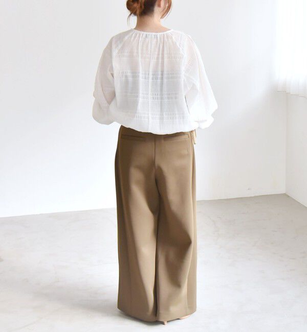 quaranciel「quaranciel:〈洗濯機可能〉ダンボール サイド タック ワイド パンツ」|その他|