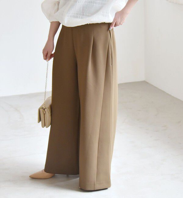 quaranciel「quaranciel:〈洗濯機可能〉ダンボール サイド タック ワイド パンツ」|その他|